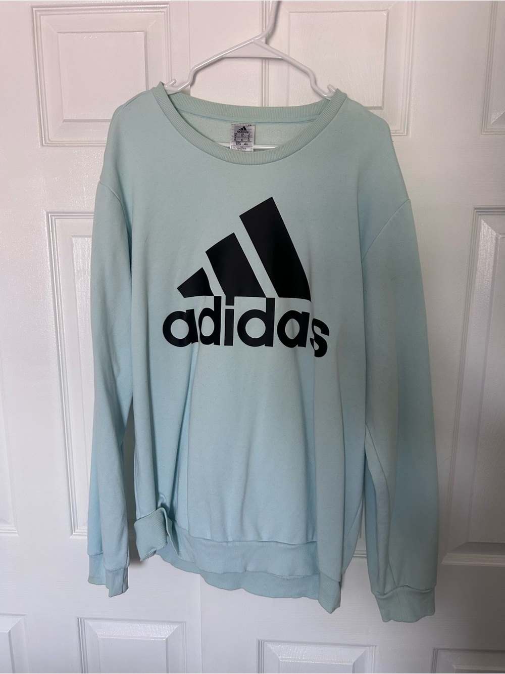 adidas Women's Mint Green Crewneck Sweatshirt with Black Logo